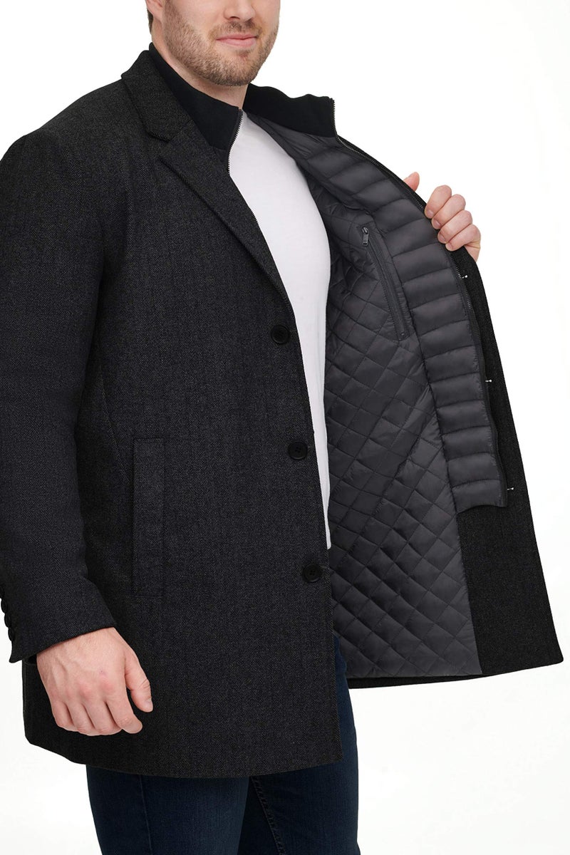 Dockers Men's Henry Wool Blend Top Coat (Regular and Big & Tall Sizes) , Black, XX-Large - Image 5